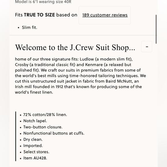 J.Crew Ludlow Slim-fit unstructured suit jacket in Irish cotton-linen blend - Picture 3 of 10